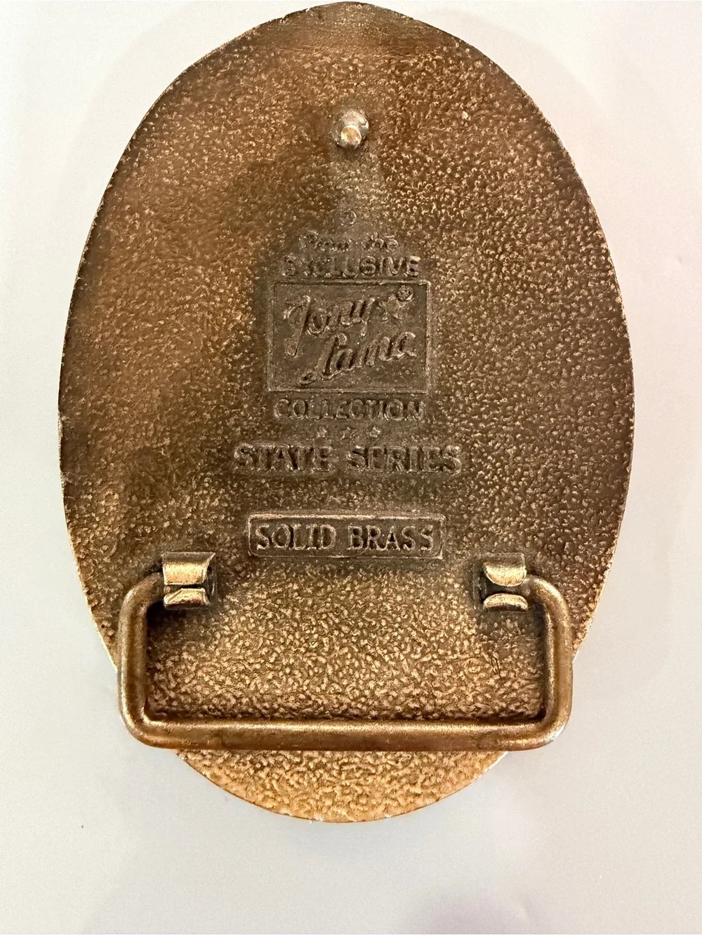 Tony Lama vintage brass belt buckle